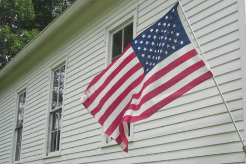 Flag on Schoolhouse