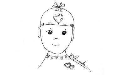 Child in heart cap